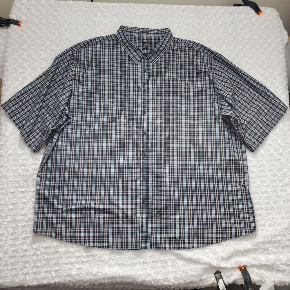 Dickies short sleeve button-up shirt 6XLT Multicolor Plaid Mens